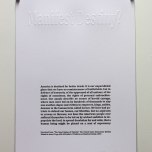 Brad Buckley: Manifest Destiny?, 2011. Embossed print with letterpress text. Edition 25/80