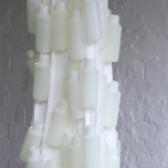 Annie Magdalena Lærkesen: Huna Te Kiri (Skin/ Hide), 2014, (Hanging Sculpture), installation view Lycra, plastic bottles