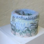 Jacqueline Larcombe, Self actualisation mug, 2015, earthenware, under glaze.